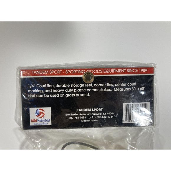 New Tandem Sport Rope Volleyball Court Lines Orange 1/4 inch rope 30’ x 60’ - Picture 4 of 4